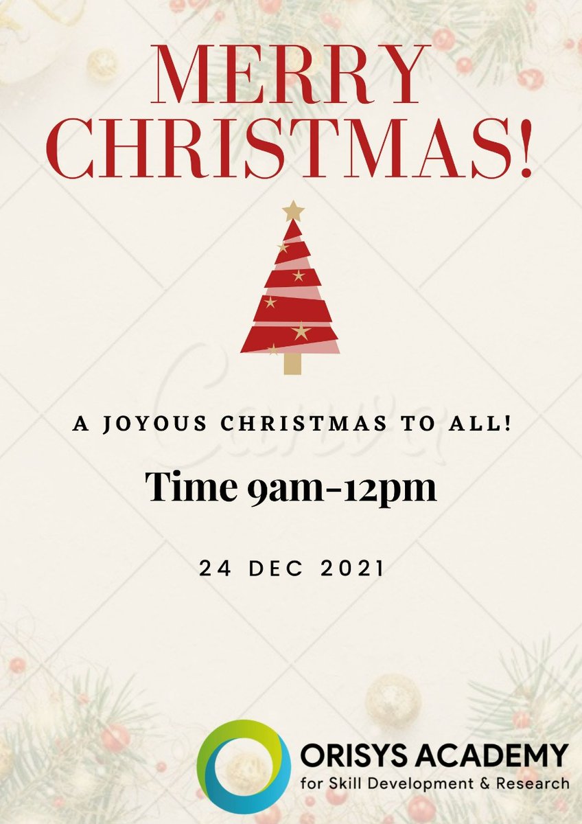 orisysacademy's tweet photo. MERRY CHRISTMAS TO ALL.

#christmas2021 #celebration #orisys #academy #trivandrum https://t.co/3iTKtZEXR7