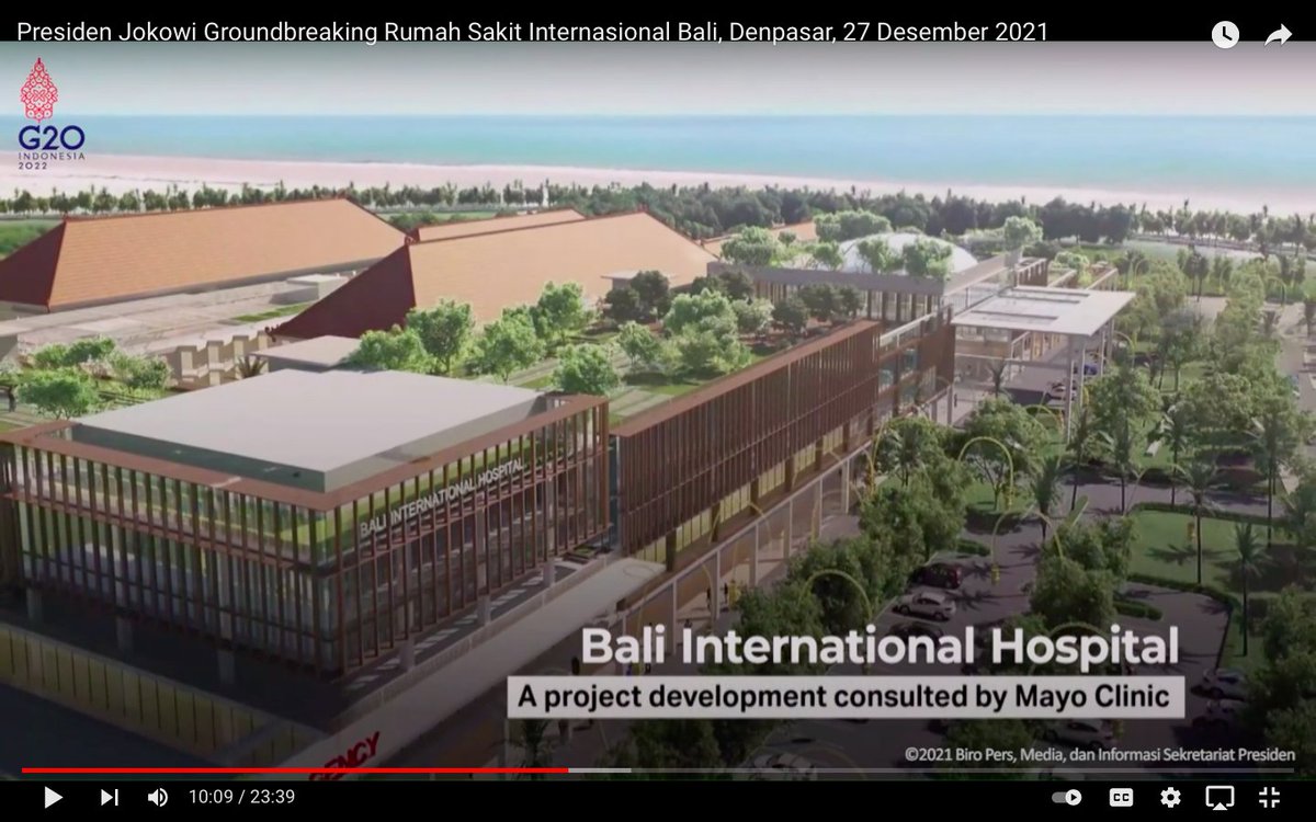 qronoz's tweet photo. Bali International Hospital. Usaha pemerintah biar WNI yang mau pengobatan atau cari second opinion gak perlu ke LN macem SG atau Penang. Lokasi di Sanur, area Inna Grand Bali. Kerjasama bareng @MayoClinic. Kalo liat dari visualisasinya sih kayaknya lapangan golf bakal dibongkar. https://t.co/ZoBFpPjjBR