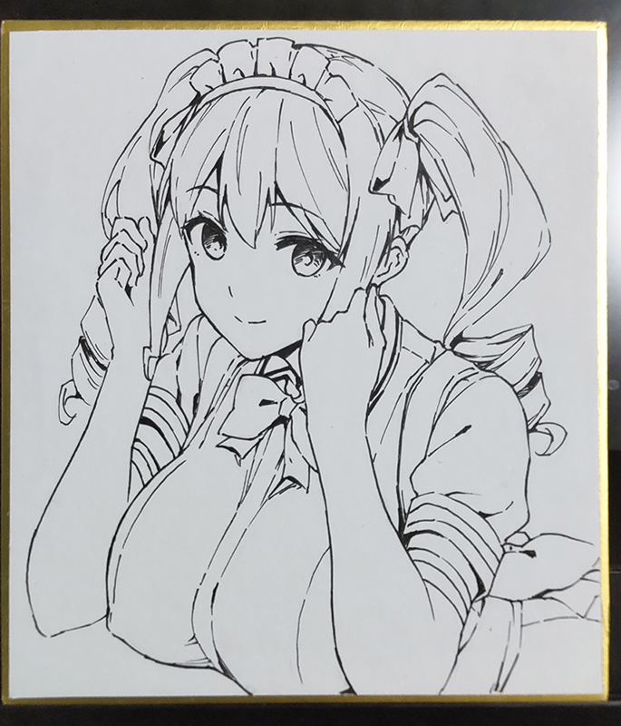 2枚目の色紙描いてます 