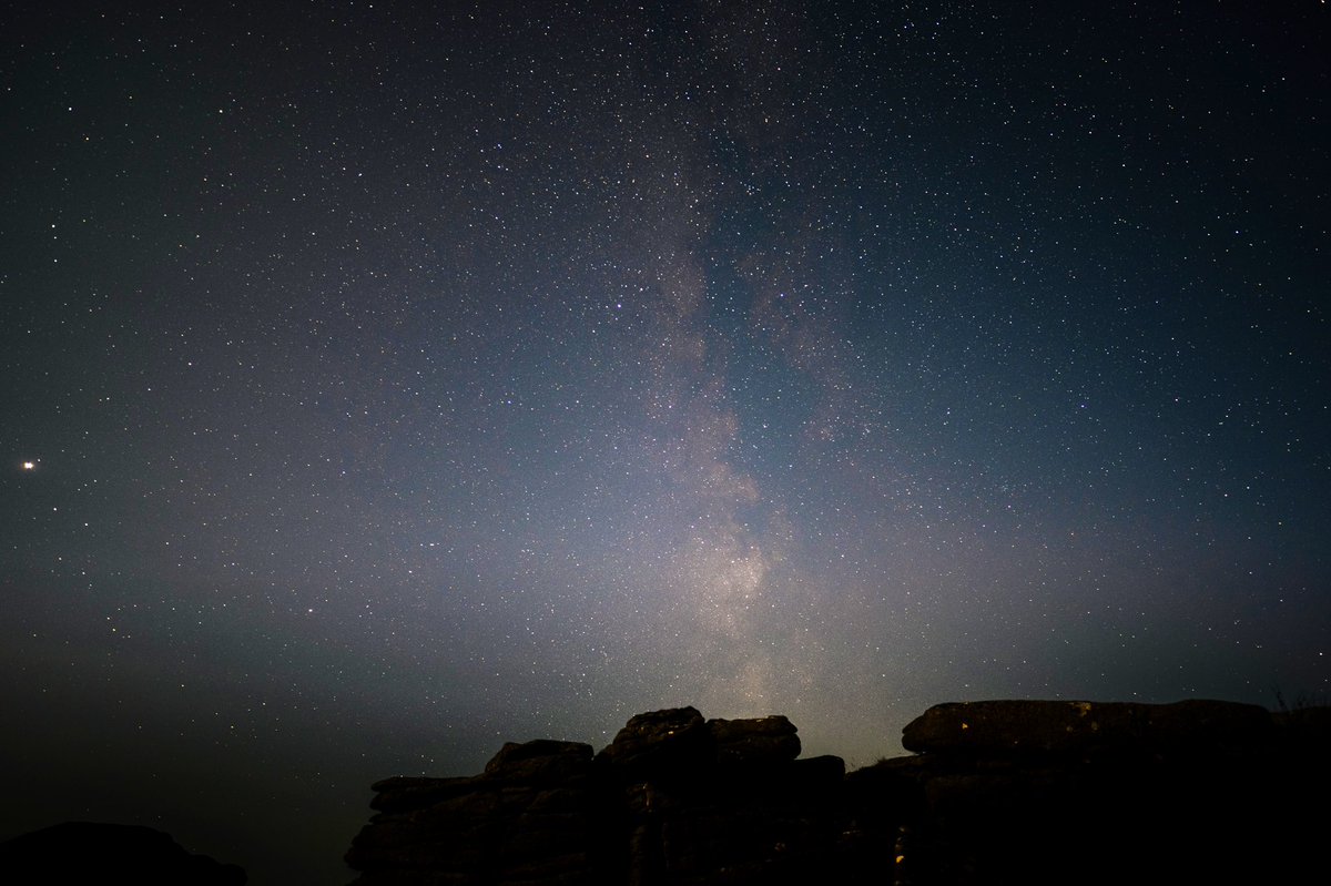 Spotter_Sam's tweet photo. @dartmoorcollect Coombestone Tor with the Milky Way above it #ayearinphotos #Dartmoor https://t.co/VxszsGITaK
