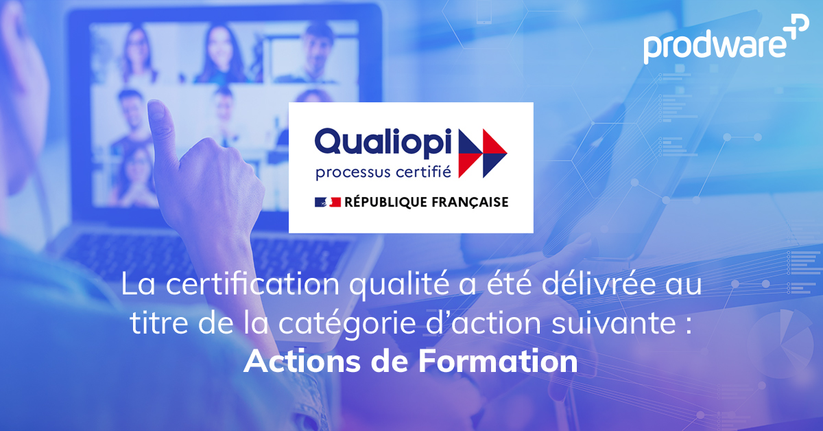 ProdwareGroup's tweet photo. [ProdwaReplay ❄] En août dernier, Prodware a reçu la #certification @qualiopi au titre de la catégorie d’action : Actions de Formation. Une belle récompense qui met sur le devant de la scène la qualité de nos #FormationsProfessionnelles. ⬇
https://t.co/XSxKPEk3bT https://t.co/7NH3mzTfao