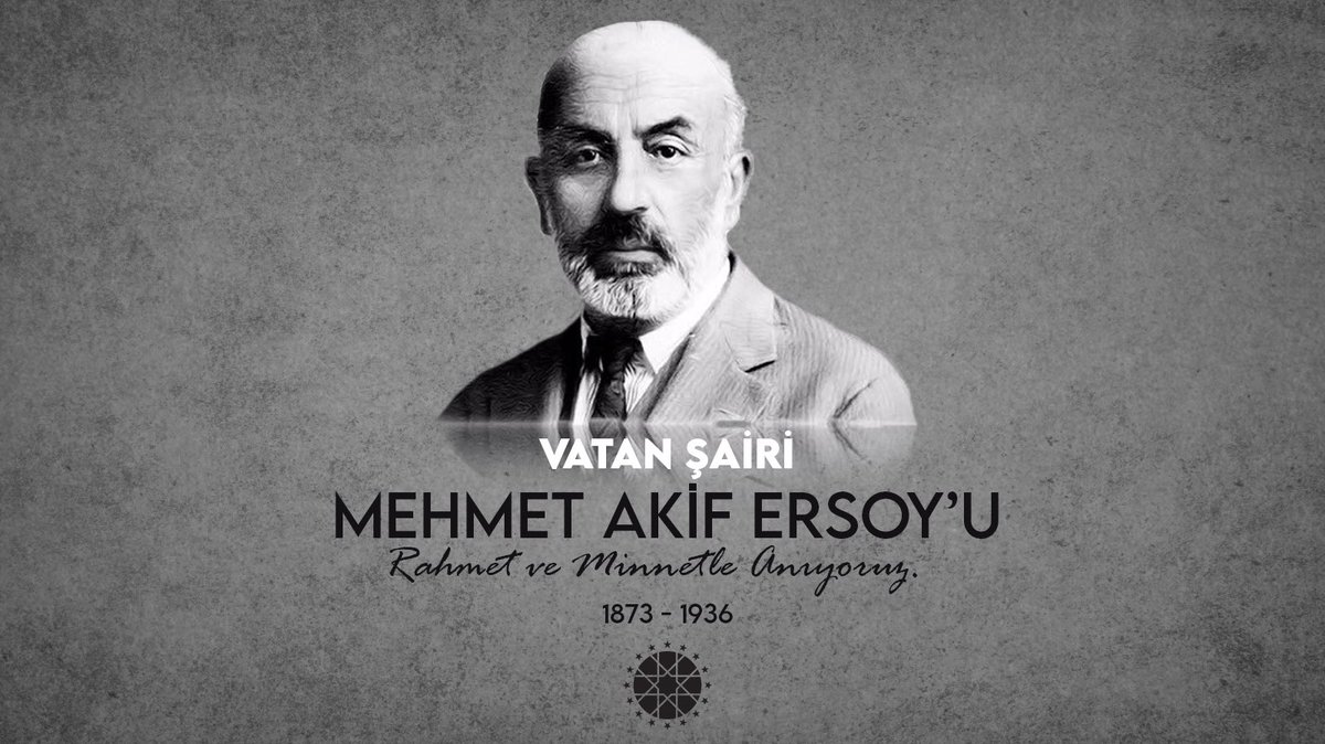 İstiklâl şairimiz, büyük mütefekkir Mehmet Âkif Ersoy’u vefatının 85. yıl dönümünde rahmet ve saygıyla yâd ediyorum.