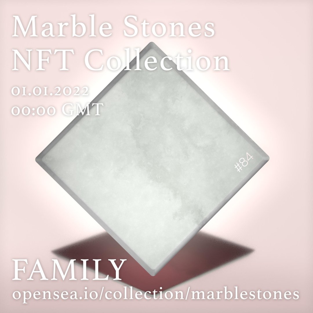 MarbleStone_nft's tweet photo. #family 84

What means family to you?
Limited Marble Stones #nft Collection launching on @opensea 01.01.2022 at 00:00 GMT starting at 0.005ETH. https://t.co/l4HDSsDrxe
Don't miss the #marblehype! 
#nftart #nft #investment #nftcollector #nftcollection #nftcommunity https://t.co/FGV4Uak6iY