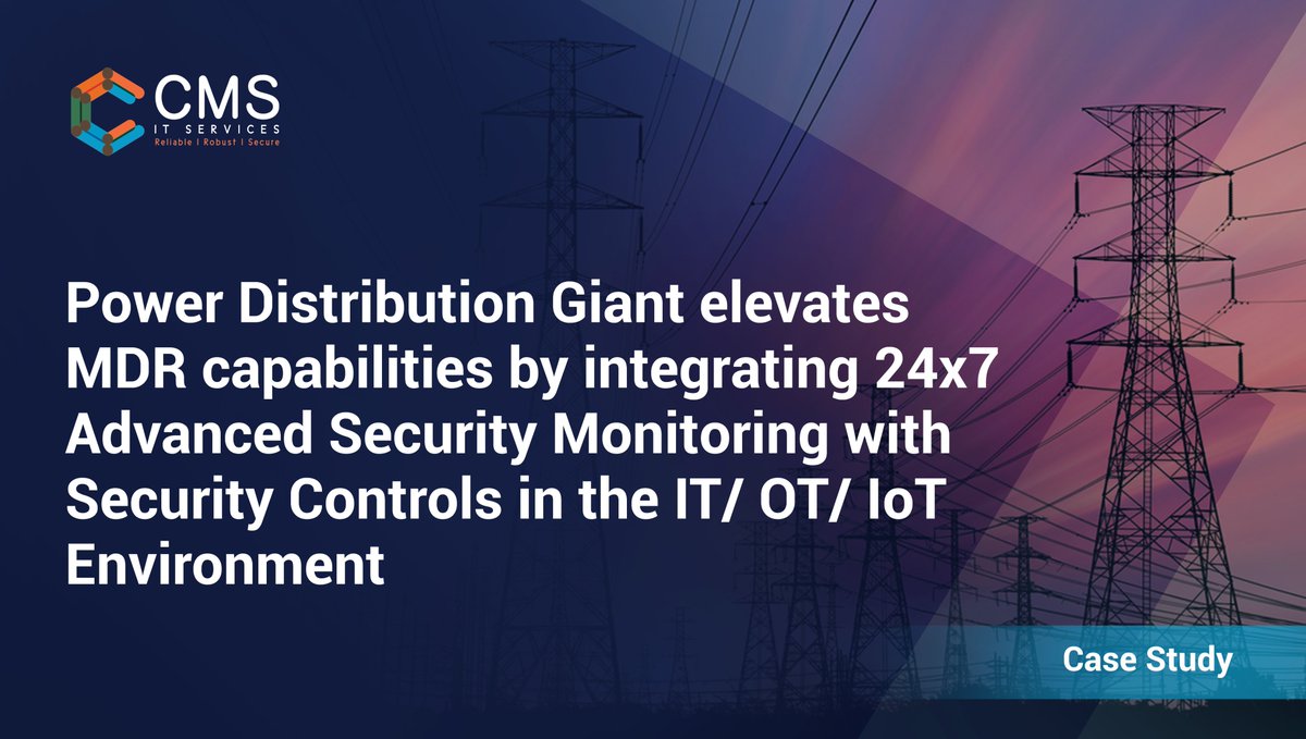 CMS IT Services’ transforms Managed Detection and Response with modern 24x7 security operations for Power Distribution giant.

Read More: cmsitservices.com/Managed-Detect…

#tech #technology #innovation #cybersecurity