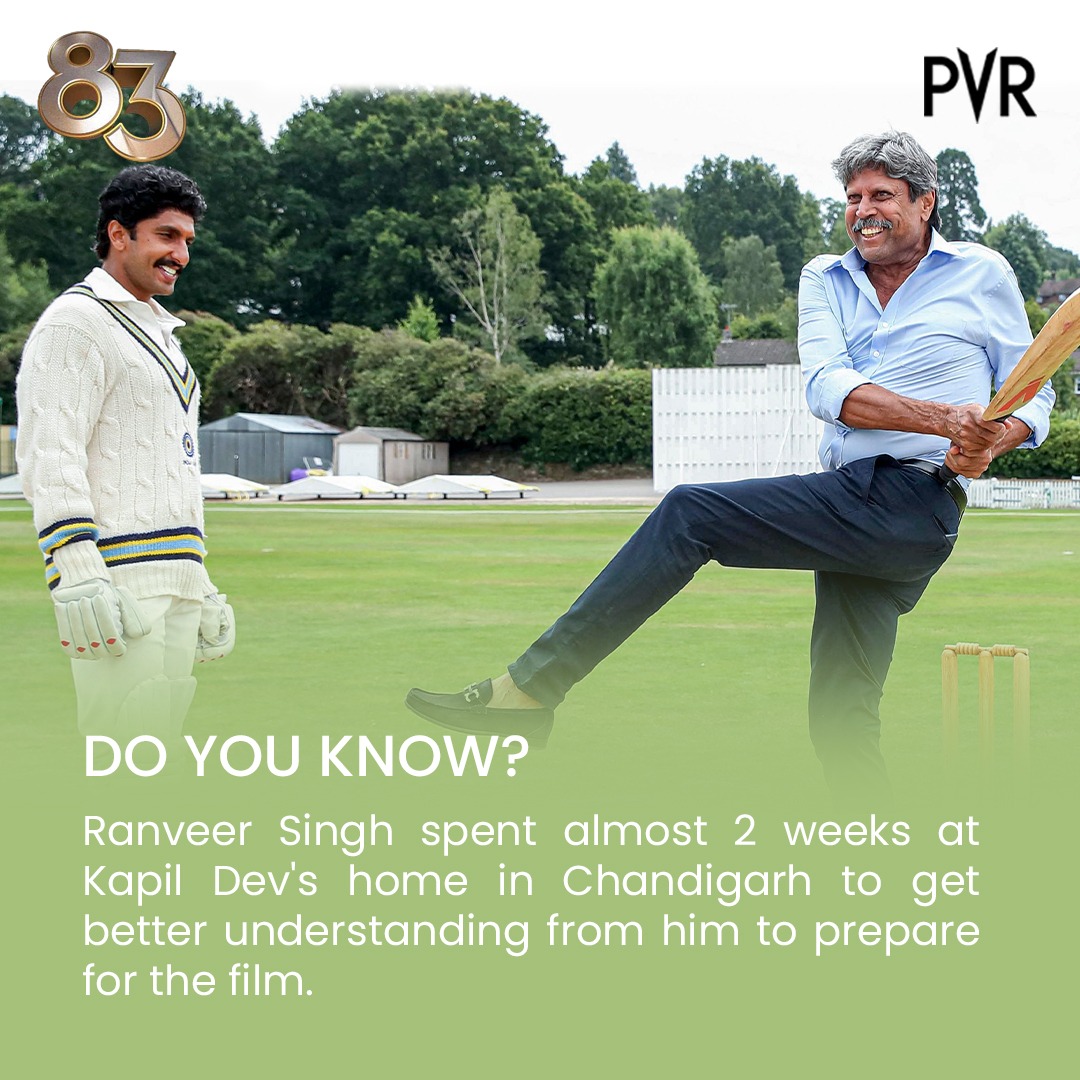 _PVRCinemas's tweet photo. Watch #83thefilm to know, why everyone is talking in โค๏ธ emojis about it!
Experience the greatest underdog story of Cricket history.
NOW SHOWING. Book your tickets now.
https://t.co/nOec6sTQ8F
#83AtPVR #PVR #BackAtPVR #PVRcinemas
#kabirkhan #ranveersingh #kamalhaasan https://t.co/JQ6simvsLs
