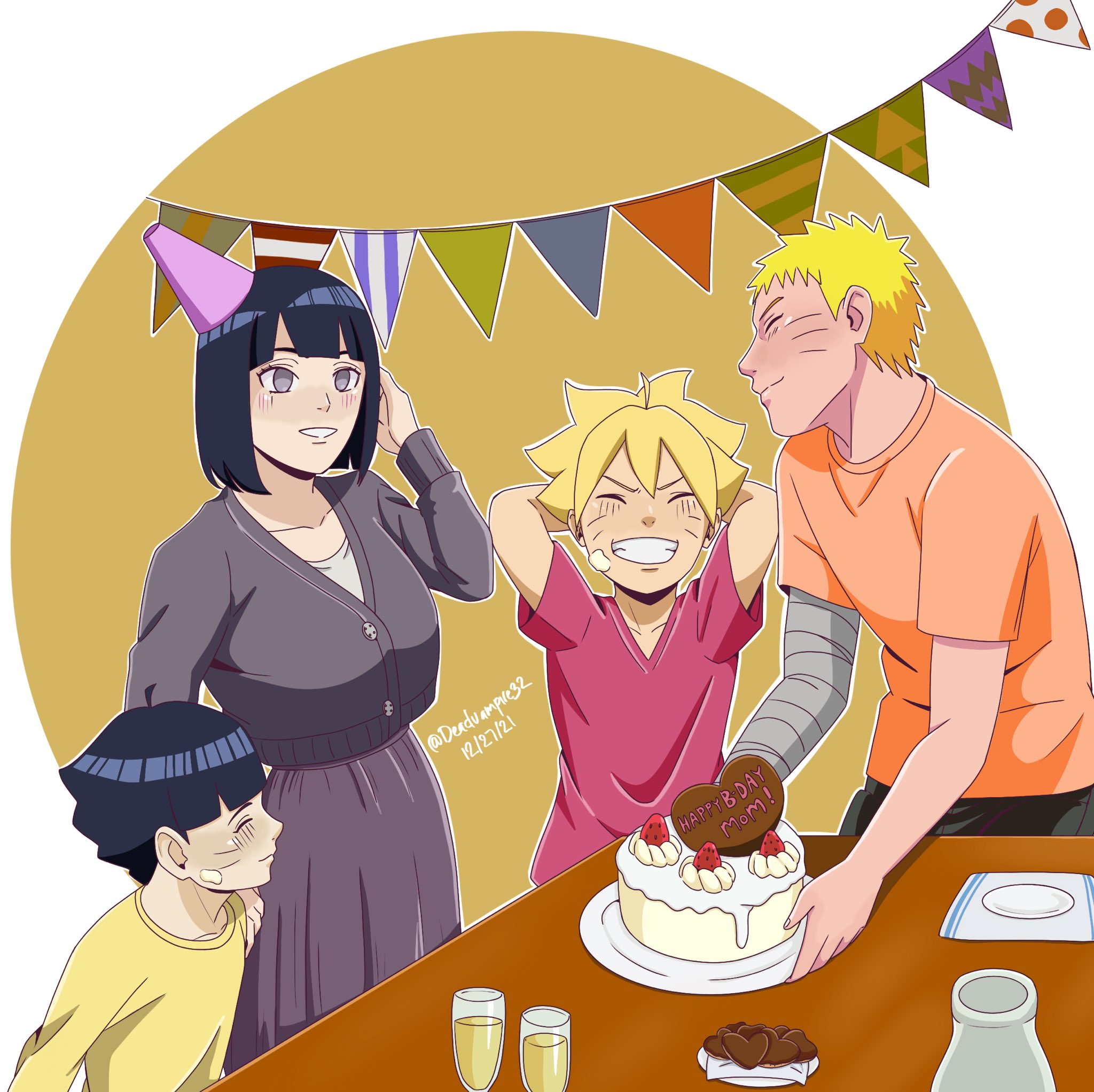 NDC on X: Uzumaki Family Picnic #naruto #boruto #hinata #himawari #kawaki  #art #narutoart #borutoart  / X