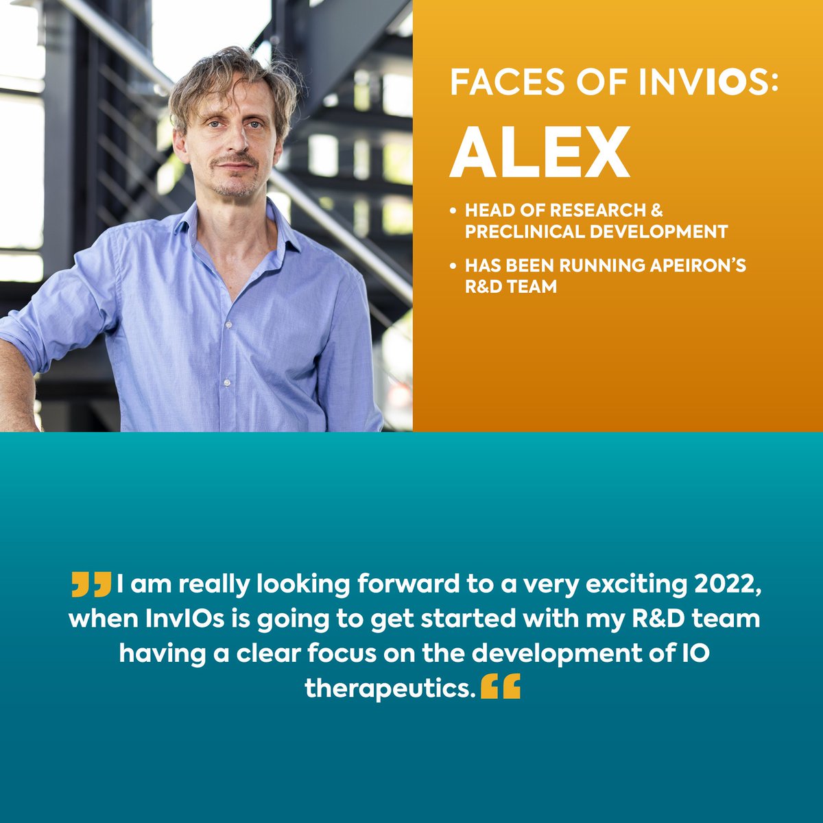 Only 5 days until invIOs goes live. Our todays face of invIOs is Alexander, Head of Research & Preclinical Development. Together with his team, he is responsible for the development of our immuno oncology therapeutics. #cancerresearch #immunooncology #team #biotech