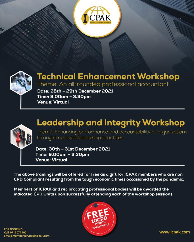 ICPAK_Kenya's tweet photo. 📢FREE WEBINARS ALERT: Did you miss out on CPD trainings due to tough economic times? Worry no more, join in on these free 💻 webinars and earn your CPD points. Book online at https://t.co/G5JB3AbWio https://t.co/p6cJ01NVeu