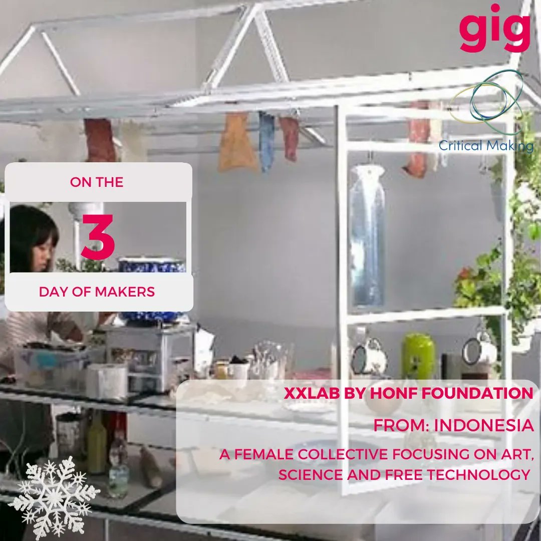 weareGIG's tweet photo. On the 3rd Day of Makers we bring to you πΆ XXlab by @honf
An all-female collective from Indonesia w/ who focus on the exploration of art, science, & free tech using open source s/ware, h/ware, & materials
@criticalmaking @agrivine @honfablab
#12daysofmakers
#criticalmaking https://t.co/oVhXR9sy2I