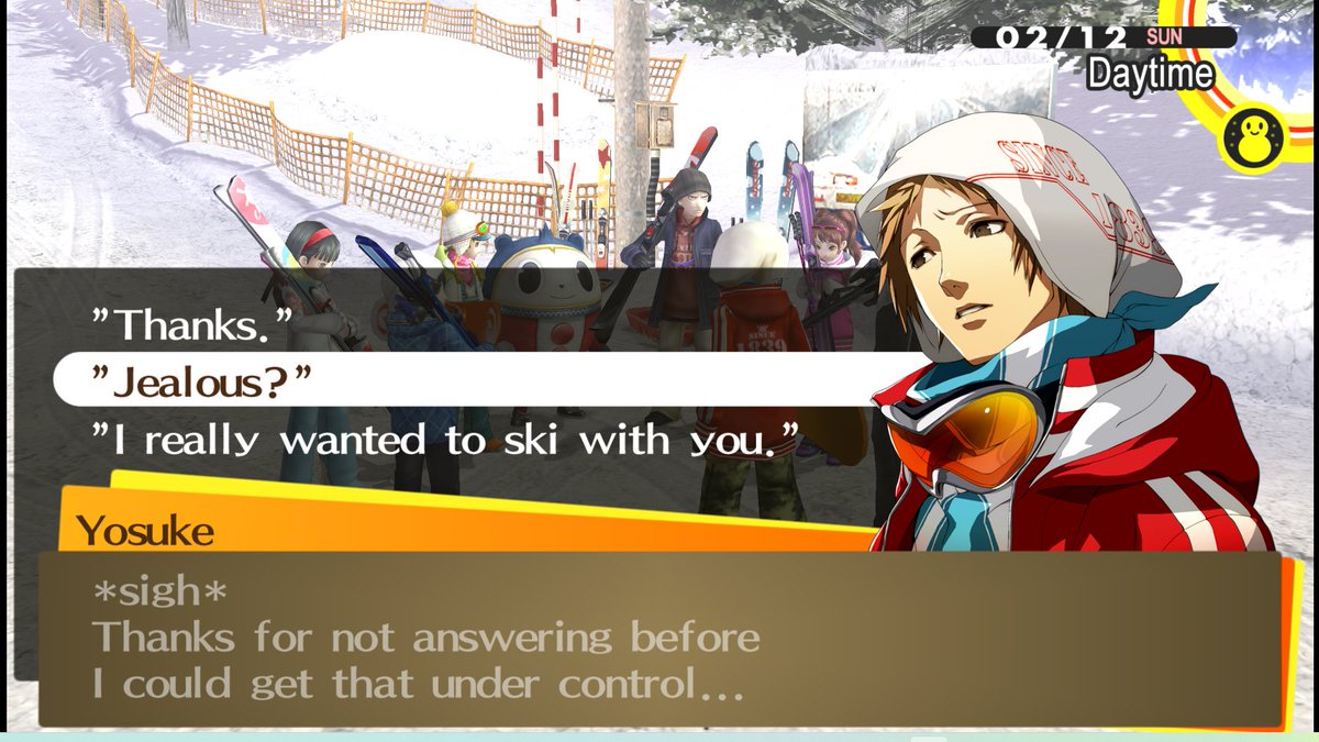 deerielu's tweet photo. I need to start NG+ I want that romance mod so bad 😭 Yosuke I love you https://t.co/oj9g4fS5TT