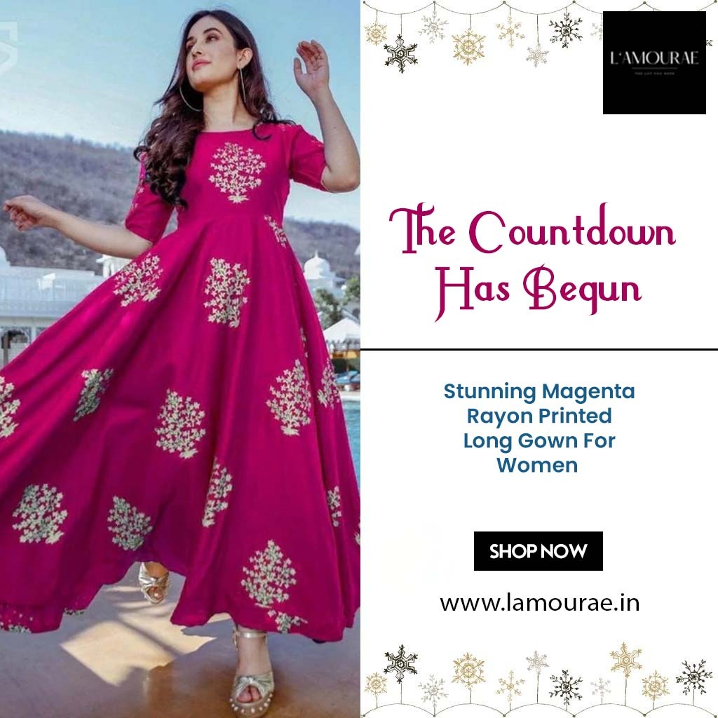 lamourae's tweet photo. The Countdown has begun!!
Purchase this Stunning Magneta Rayon Printed Long Gown For Women  Indian clothing is always the best of what I might wear!  
For more - https://t.co/4Qhm93RLJX
#Lamourae #Trendy #Frocks #Romantic #Dress #Red https://t.co/DCoLjZJfGA