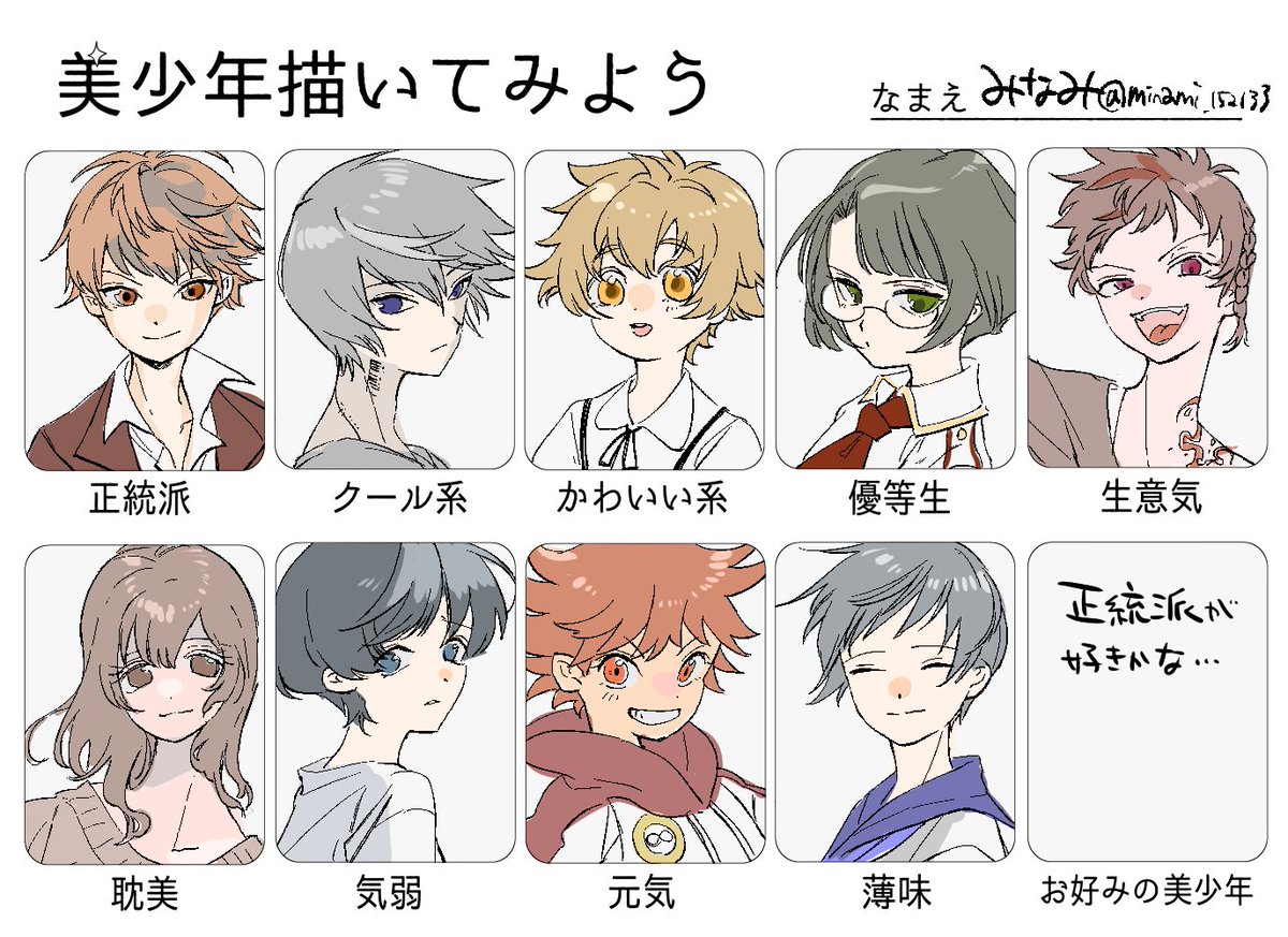 美少年テンプレしてた どれすき? 
