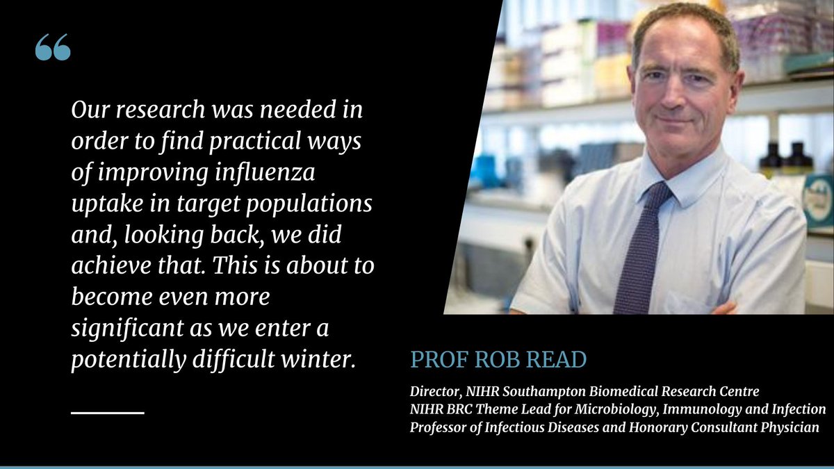 An <a href="/NIHRresearch/">National Institute for Health and Care Research</a> study by <a href="/profrobread/">Robert Read</a> identified key strategies to improve the influenza vaccination rate among people at risk of serious disease. This has informed guidelines used by GPs to plan and deliver their annual vaccination programmes. bit.ly/3Hci7vs