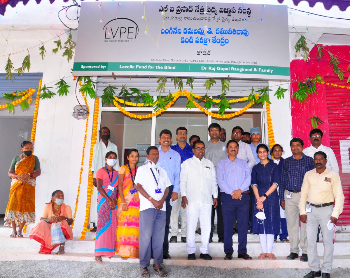 lvprasadeye's tweet photo. #VisionCentre #PrimaryEyeCare at #Kodair #Nagarkurnool #Telangana inaugurated. #LVPEI gratefully acknowledges the support of Lavelle Fund for the Blind, Inc., #USA & Dr Rangineni Rajagopal & family for their generous contribution, and @SingireddyTRS for inaugurating the centre. https://t.co/ezrTRdtUPv