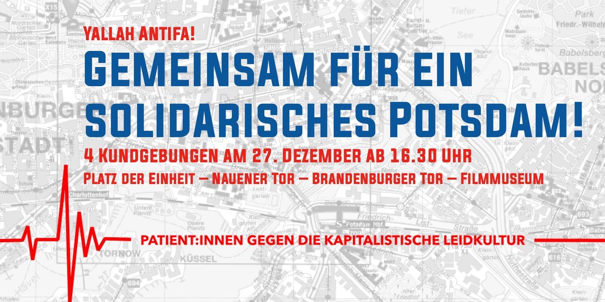 VVN_BdA_BRB's tweet photo. Wir gehen heute gemeinsam für ein solidarisches #Potsdam auf die Straße! Kommt in die Stadt und seid kreativ! 

#Pdm2712 https://t.co/meJGHuahJH