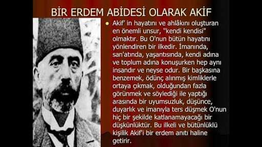 "Toprakta gezen gölgeme toprak çekilince,
Günler şu heyûlâyı da, er geç silecektir.
Rahmetle anılmak… Ebediyyet budur, amma,
Sessiz yaşadım, kim, beni nerden bilecektir?"

Mehmet Akif Ersoy 
(20 Aralık 1873 - 27 Aralık 1936)
Rahmetle, minnetle...
#MehmetAkifErsoy