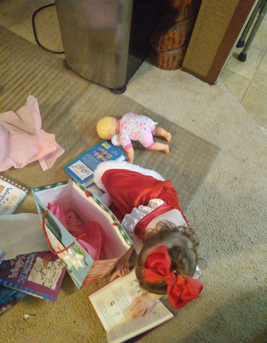 BriarHawkeye's tweet photo. She got tired of opening Christmas presents, and decided to read a book, instead.
I don't know, I think she might be a future bookworm.
π€·ππ
#AprilMarie #BookWorm https://t.co/SN8FBJu0Gl