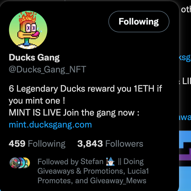 GilbertTuazon3's tweet photo. @Ducks_Gang_NFT @lucia1_nft Let's #DucksGang https://t.co/seQKWLSnV9
