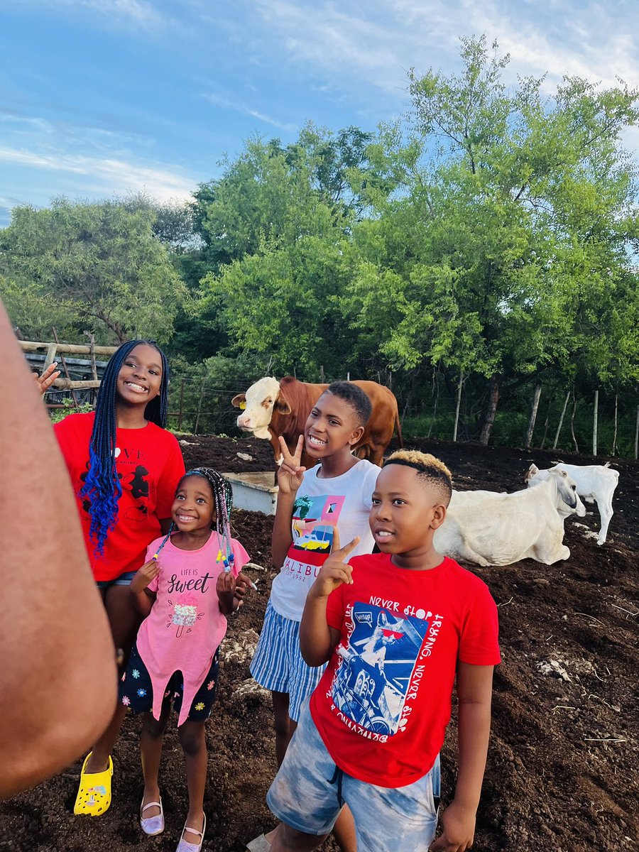 plaasmeisieMBL's tweet photo. Farm visit with my nieces and nephews. They were so excited to see the cows and to play by the river even though they were afraid of the cows. #farmgirl #Brahman #YoungAndHappy #YoungAndFarming #Simbra https://t.co/lBBA2bQYiO