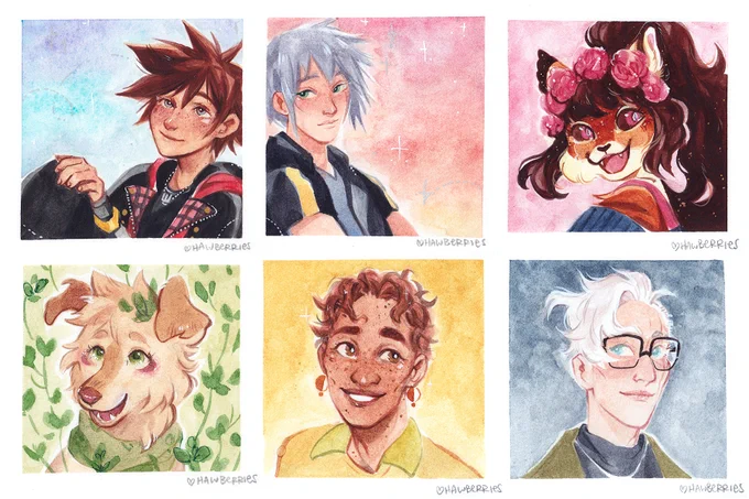 mini portrait comms from the last few months! 😌 