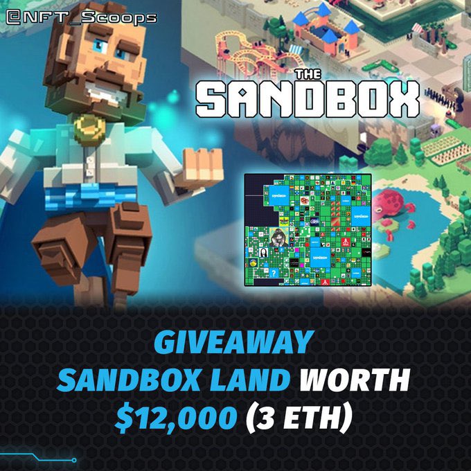 🎉 #NFTGiveaway Worth $12,000 (3 ETH) 🎉

🥳 To celebrate the #NewYear 2022, NFT_Scoop are giving away 1 Plot of Land in <a href="/TheSandboxGame/">The Sandbox</a> to 1 Lucky Winner 🍾

To Enter
1⃣ Follow: <a href="/Paul_nft/">Harsh Vardhan</a> 
2⃣ Like &amp; RT
3⃣ Tag 3 Friends

⌛️Ends: 2nd Jan.
#NFT #NFTs #SAND