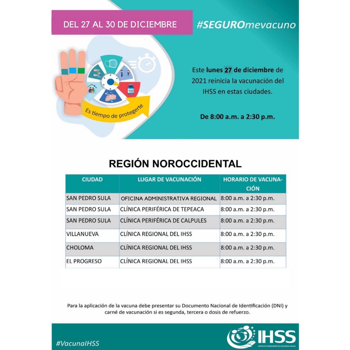 Ihss_hn's tweet photo. Puntos de vacunación de esta semana 💉 https://t.co/k4VnkvcovX