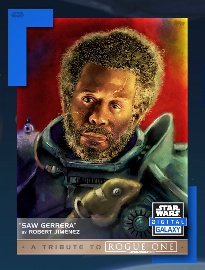 Zerostreet's tweet photo. 3 Days left to pick up the Rogue One Tribute cards on the Star Wars Card Trader App. I have 2 illustrations in the set, including this Saw Gerrera!
#starwars #topps #rogueone #sawgerrera @ForestWhitaker #portrait #createdonsurface #toppsdigital @ToppsDigital @ToppsSWCT https://t.co/lXN1bHbatT
