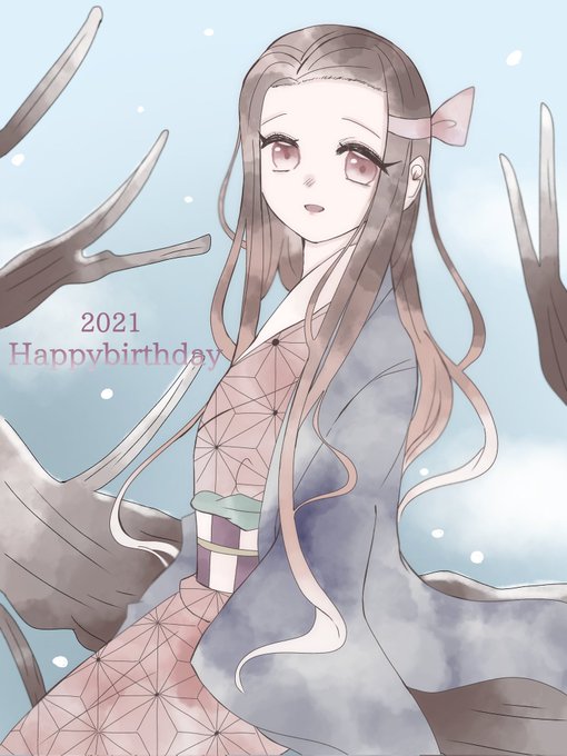 よなさんがTwitterに投稿した竈門禰豆子(鬼滅の刃)のイラスト。