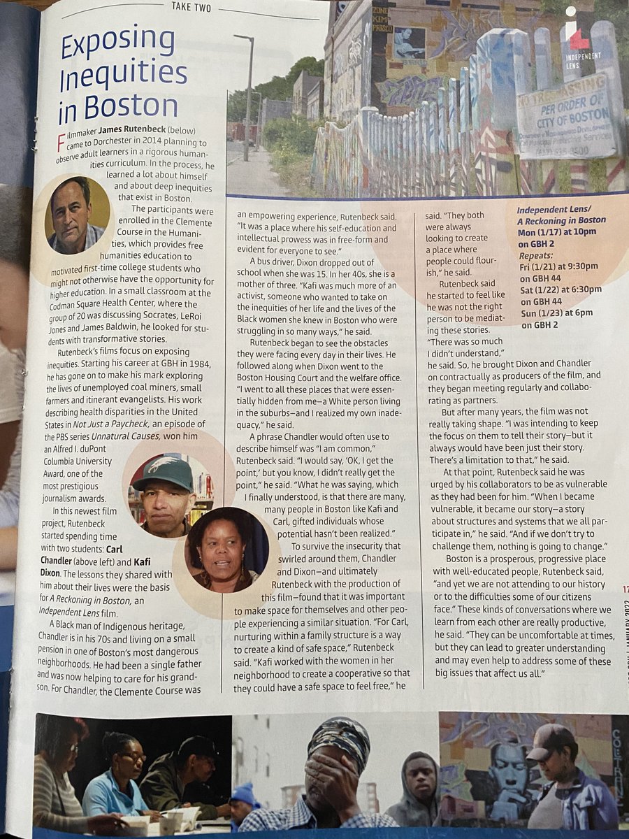 🗞 We are featured <a href="/GBH/">GBH</a>  Explore member magazine! The film airs on Jan. 17 at 10/9 c on GBH2 as part of <a href="/IndependentLens/">Independent Lens</a> 2021-2022 season. The <a href="/BostonGlobe/">The Boston Globe</a> called it "an absolute must-see," and it's one of the 10 Best Documentaries of the year <a href="/theartsfuse/">The Arts Fuse</a>. #Boston #documentary