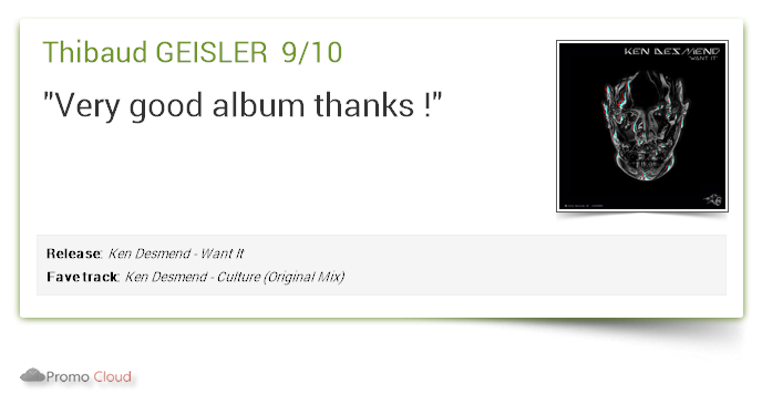 Thibaud GEISLER supports: <a href="/KenDesmend/">Ken Desmend</a> - Culture (Original Mix) 9/10 #newrelease pcl.la/S5R6HH  <a href="/beatport/">Beatport</a>