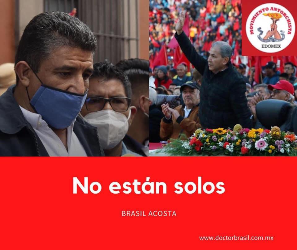 DrBrasilAcosta's tweet photo. A mis compañeros @saguirre54 y @DimasRomeroGonz, de parte del @AntorchaOficial y @antorchaedomx les decimos que #NoEstánSolos, el antorchismo mexiquense está preparado para responder de manera solidaria ante cualquier atropello.

Más información: https://t.co/XDgU4EOxC1 https://t.co/DhH4xvuz44