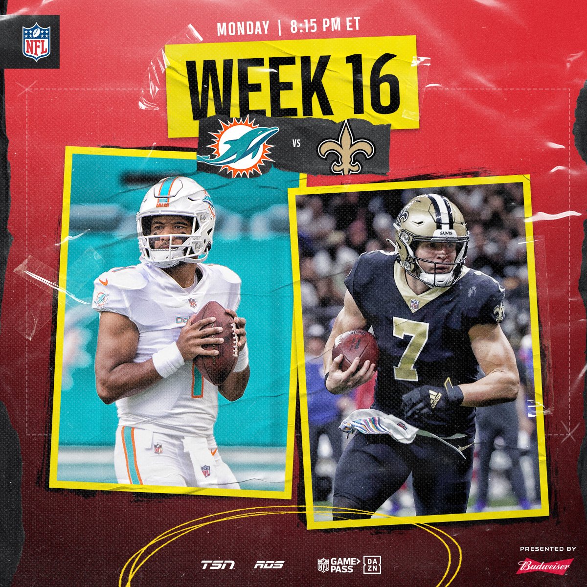 NFLCanada's tweet photo. Two teams looking to keep their playoff hopes alive 👀  #BudGameTime https://t.co/W2UJhRiBMd