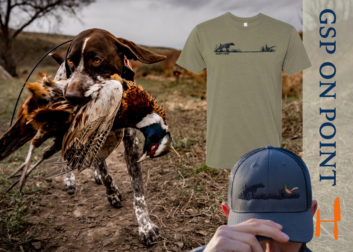 The German Shorthaired Pointer, a breed favorite here at Hunt To Eat. So much so, that we put one on a shirt and hat, doing what they do best, pointing! Grab the "GSP On Point" T-shirt or hat, at the link below.

hunttoeat.com/?s=GSP+on+point