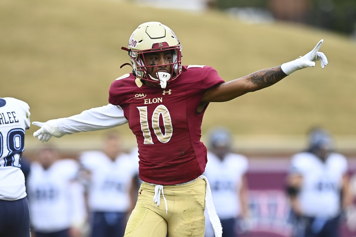 ElonFootball's tweet photo. 𝗞𝗲𝗲𝗽𝗶𝗻𝗴 𝗨𝗽 𝗪𝗶𝘁𝗵 𝗝𝗼𝗻𝗲𝘀
Sophomore defensive back Tre'Von Jones has three career interceptions. Elon is 3-0 when he picks off a pass, including two wins over ranked opponents. #AED #PhoenixRising https://t.co/eWPiqGZfTv