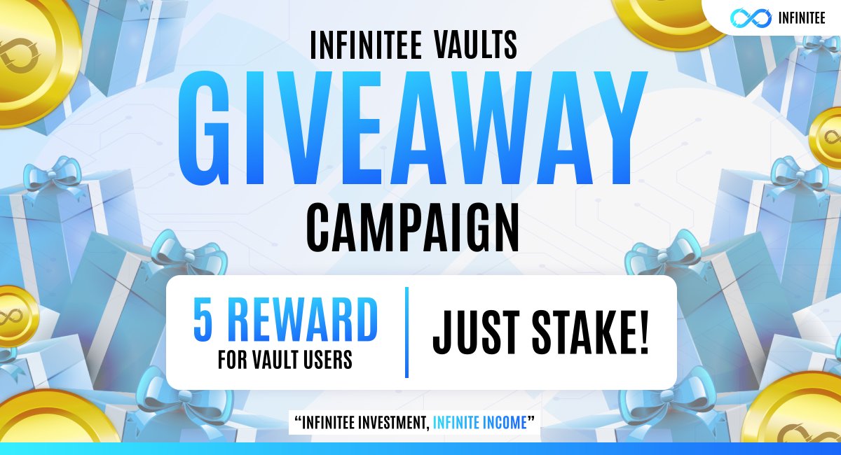 🎁 Infinitee Vaults Giveaway🎁

🎉 5 rewards to Vault users with total value of 1 BNB

🎊 Just Harvest and Deposit with us!

💪 27 Dec - 10 Jan snapshot period 💪 

Harvest today: infinitee.finance/vaults 

#BSC #BNB #ETH #BTC #DeFi #YieldFarming #Vaults #INFTEE