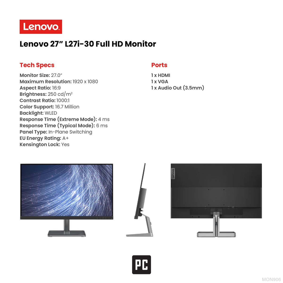 pcMaldives's tweet photo. Immerse yourself in entertainment for hours with the 75Hz refresh rate and the Eye Comfort Certified Eyecare Technology infused in the Lenovo 27" L27i-30 Monitor!
Cash Price: MVR 4,240/-
#Lenovo #Monitor #personalcomputersmv #pcmv #pcmaldives https://t.co/25Lo73zorf