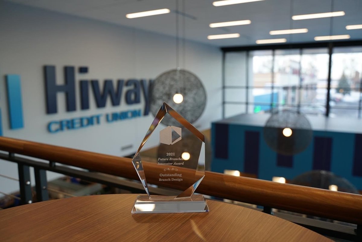 CarlsonLaVine's tweet photo. Congratulations to the Hiway Credit Union Branch in Roseville, MN who recently won the 2021 Future Branches: Outstanding Branch Design award! Congratulations to HTG Architects as well on this outstanding achievement! https://t.co/LxukfL11Pl