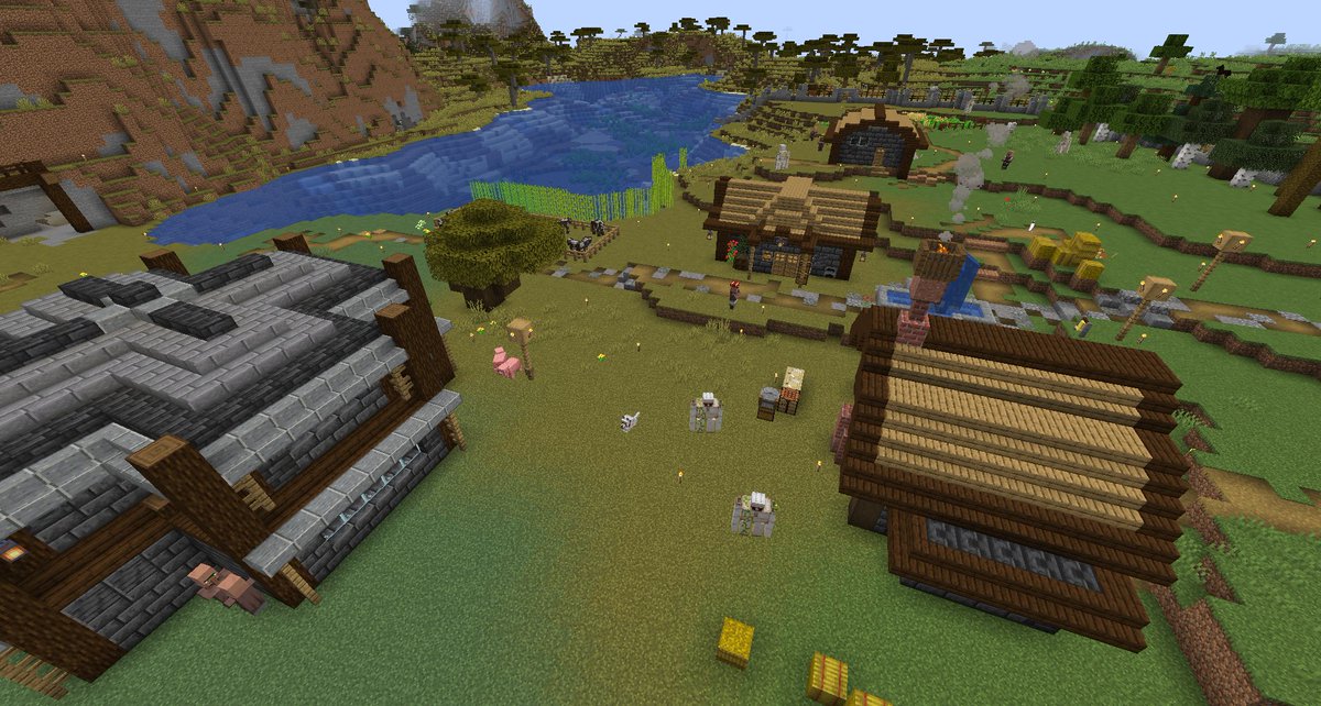 Mondgesang's tweet photo. Erstmal langsam das Dorf nebenbei neu aufbauen. Das Wichtigste, nen Mending villager, hab ich allerdings schon \o/
#MinecraftSP https://t.co/TOiC2oO9ev