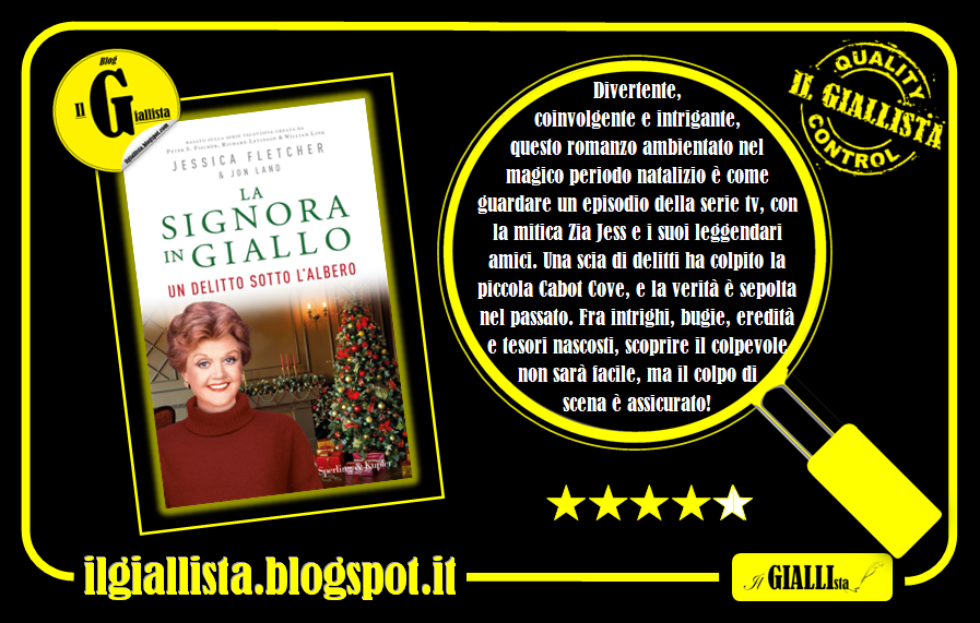 GiallistaIl's tweet photo. Buongiorno, amici!
Per le #RecensioniFlash de #IlGiallista, oggi eccovi quella del giallo #UnDelittoSottoLAlbero, un nuovo episodio della serie #LaSignoraInGiallo di #JessicaFletcher e #JonLand, edito da @Sperling_Kupfer. #FlashReviews
https://t.co/F8CRNx6sR2 https://t.co/ru3DQqgb0K