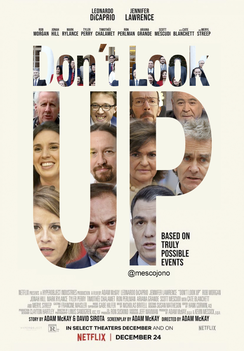 mescojono's tweet photo. Muy bueno el cartel de #NoMiresArriba  #DontLookUp https://t.co/J0AAbXqRyv