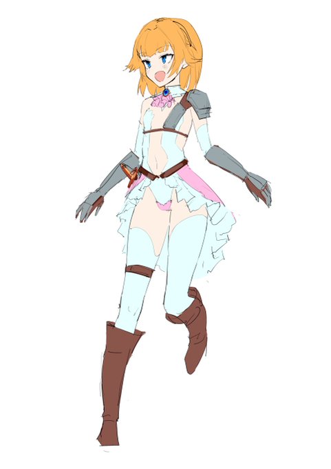 かわいいですよねフリフリピンクのバカレオタードアーマー、今回も検討用のデザイン画が上がった時点で既に『勝ったな』という気持ちになってました。 