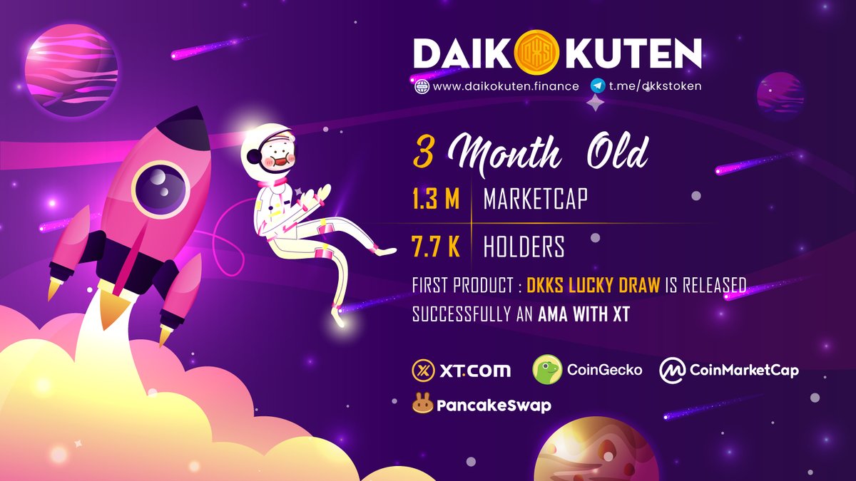 MRayqh's tweet photo. @ChinaPumpWXC #DKKS #Changeyourlifebetter #BSC #Luckylife #DaikokutenSama #DKKSArmyPower
✅ Liquidity locked for 2 years.
✅ CMC, CG Listed.
✅ 3% Redistribution to holders.
✅ Full audit by Techrate.
✅ Lucky Draw feature coming soon.
https://t.co/awK4Lh2A5u https://t.co/h3Kihm8hH9
