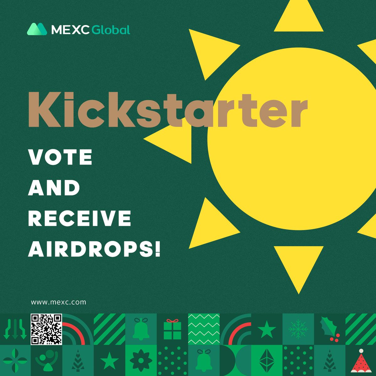 MEXC's tweet photo. MEXC Services 101 - Kickstarter 

Vote to receive airdrops ▶️ https://t.co/uh129jkzWj https://t.co/nNC17xzb2G