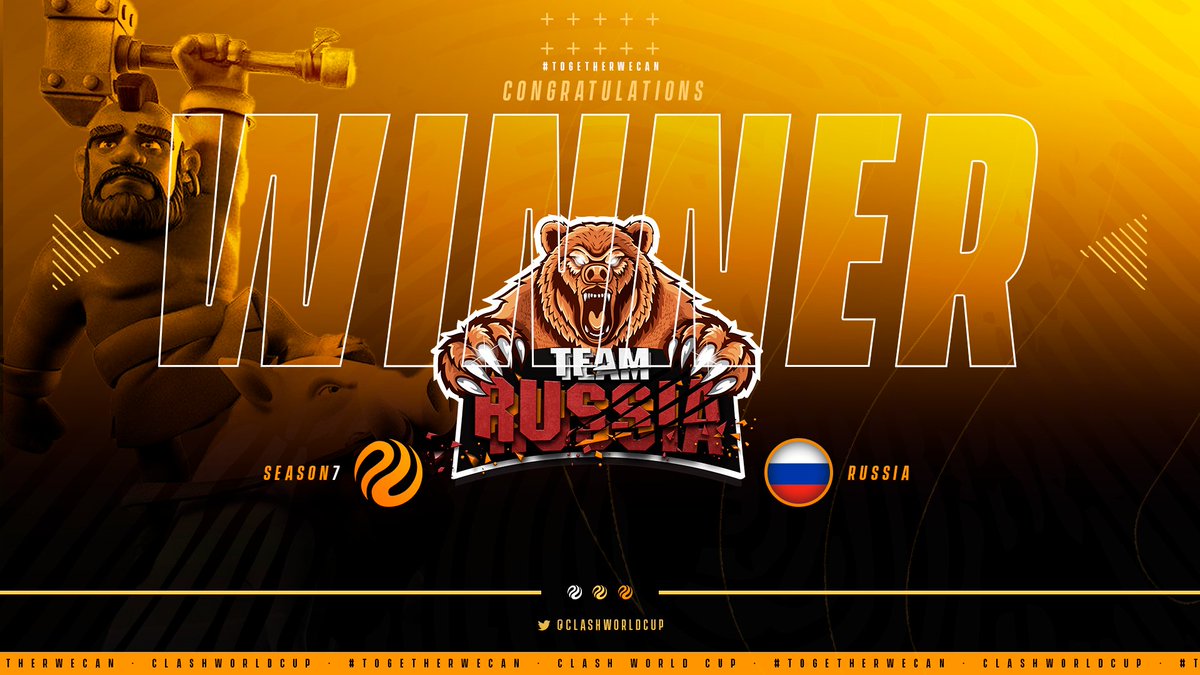 We have our 1st finalist!
<a href="/TeamRUSSIA_coc/">Team RUSSIA</a> 🇷🇺 won with a pw against <a href="/TeamIndiaCoc/">Team India 🇮🇳</a> 🇮🇳, GG!
Congrats both teams 👏

Who will be the 2nd finalist?
See you on Sunday, January 2nd:
🇧🇷 <a href="/SelBrasilCoC/">Seleção Brasileira de CoC</a> - <a href="/TeamFranceCoC/">Team France CoC</a> 🇫🇷