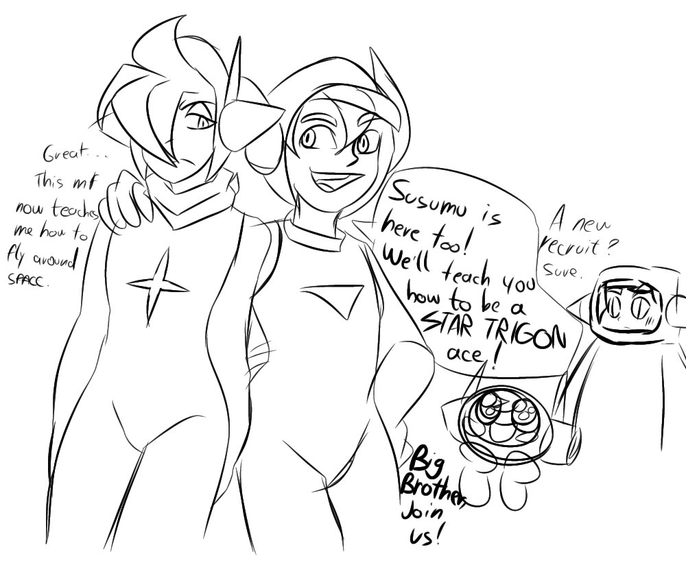 JulxonArtz's tweet photo. Drew some things today for @DexMcKinnery >:)
#mrdriller #startrigon #ataruhori https://t.co/R3fUJq667u