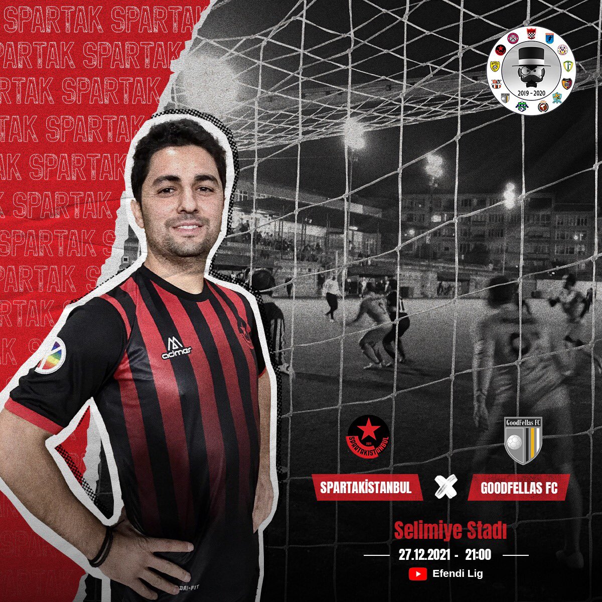 Bu gece saat 21.00’de değerli rakibimiz Goodfellas’la 2021’in son mücadelesine çıkıyoruz. 13 derece gibi, Aralık ayına göre bir hayli sıcak havada oynanacak maç Selimiye Stadı’nda… <a href="/SpartakIstanbul/">SpartakIstanbul</a> <a href="/GoodfellaFC/">FC Goodfellas</a> <a href="/efendilig/">efendilig</a>