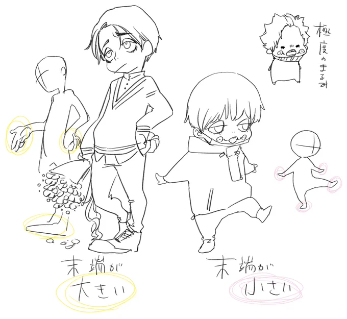 色々あるけど手と足の比率は揃えたほうがいい気がします 手だけ足だけ大きいのはバランスが良くないかな……

いやしかしこれもうほんとに好みの話になるので何の参考にもなりませんね解散!!!!!!!!!!!! 