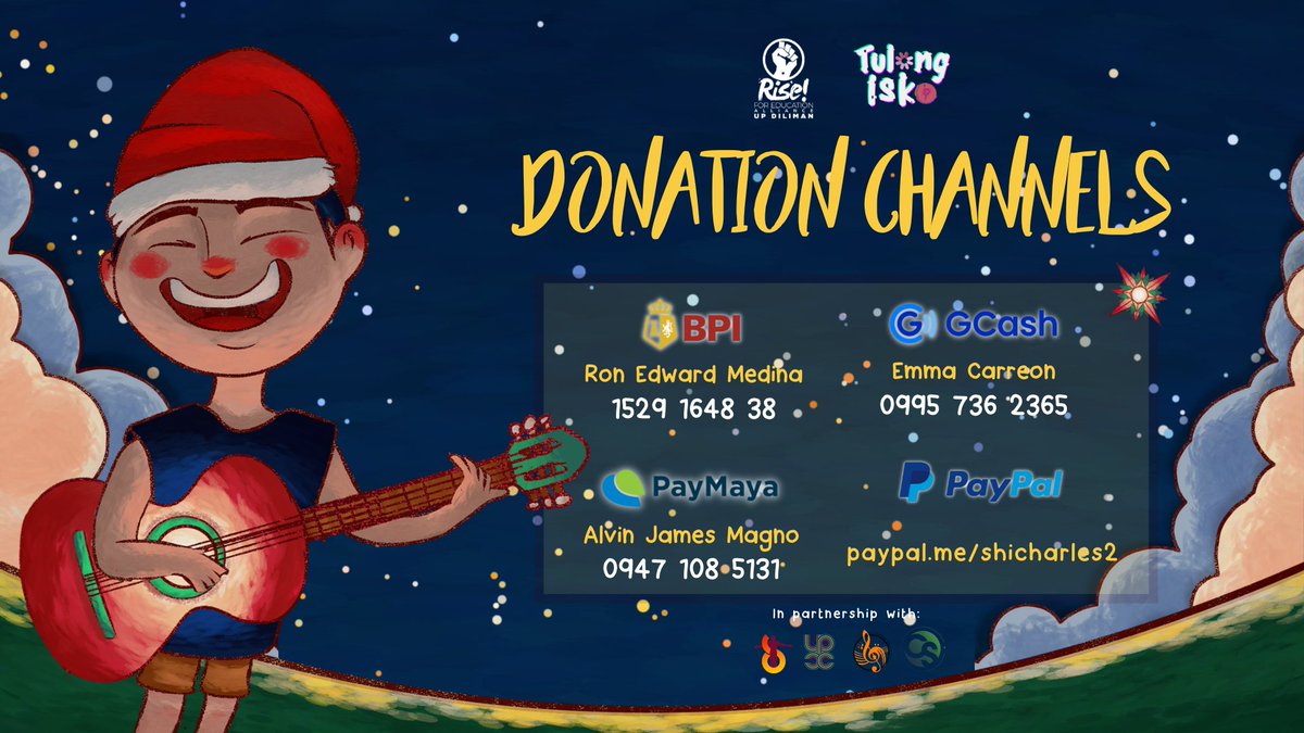 TulongIsko's tweet photo. All proceeds will go to the load grants and laptops of UP Diliman students, our beneficiaries.

Join us at 6:00 PM this December 28, 2021 for a night filled with stellar performances from UP Diliman students, organizations, and homegrown bands! https://t.co/r4VLCkzPCV