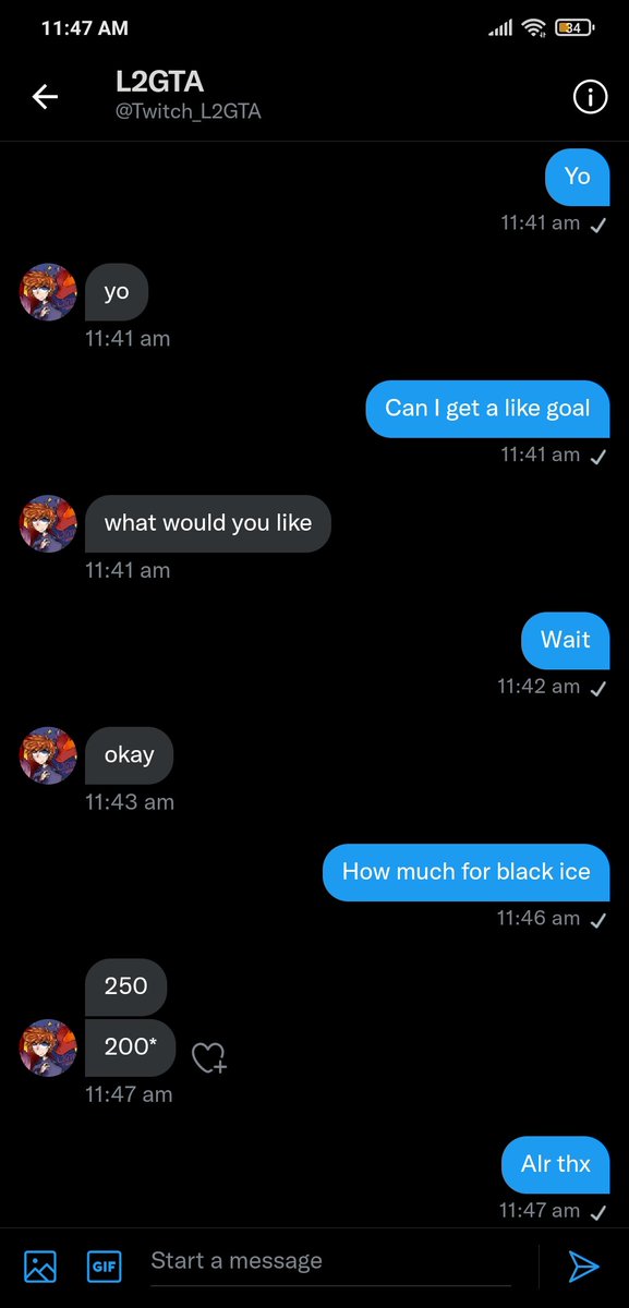 shebutd's tweet photo. Like goal cmon Lets get 200 @Twitch_L2GTA make sure to follow him aswell https://t.co/odBFfNLj7D