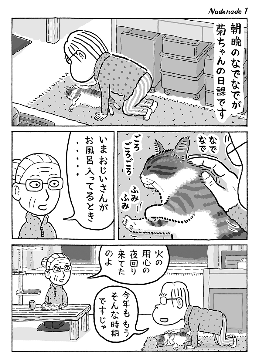 2ページ猫漫画「ちゃんとなでなで」 #猫の菊ちゃん 